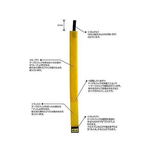 ケーブルラップゴムひも 25.4×304