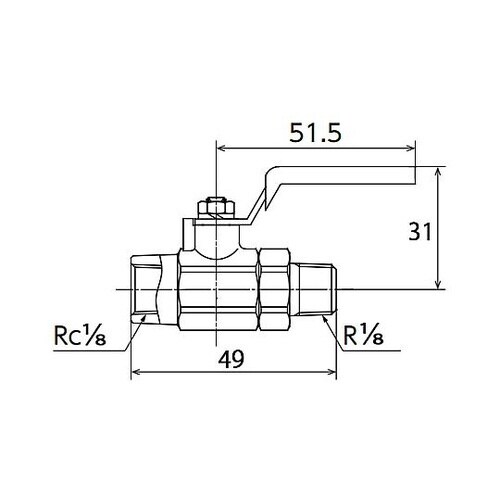 Rc1/8”x R1/8” ミニボールバ