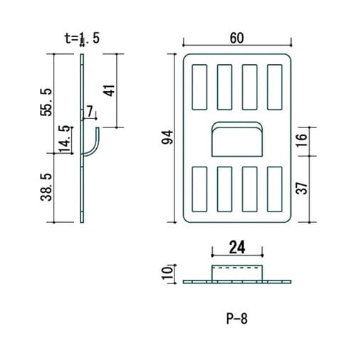 P−8Shw−1 P−8金具セット 白
