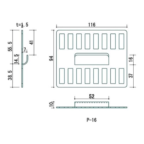 P−16Shw ボード用P−16金具 白