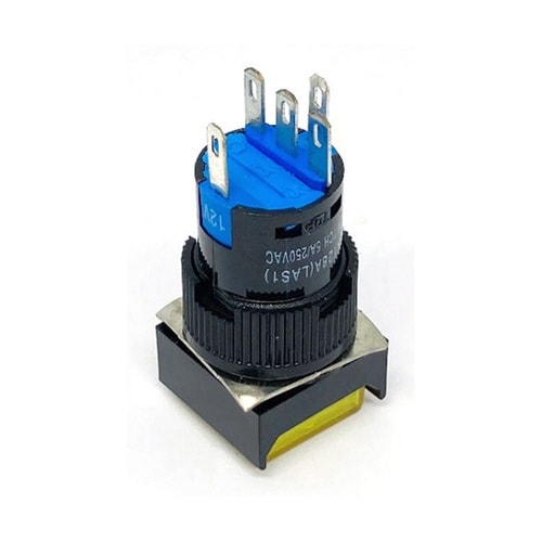 照光式プッシュスイッチ 角型 黄色 モー