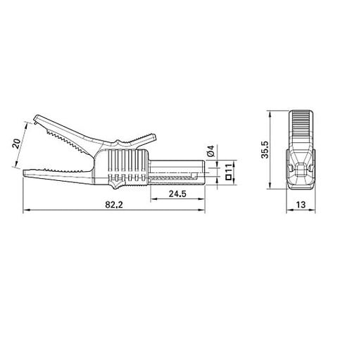 ワニ口クリップ (赤) EA707NC−