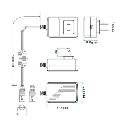 ACアダプター 12V 1.0A(2.1