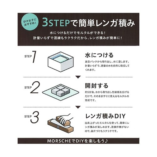 練らずに使えるモルタル モルシェ ニュー