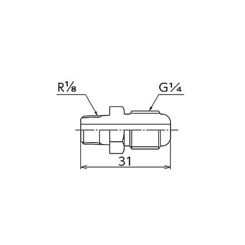G1/4”xR1/8” フレアーニップル