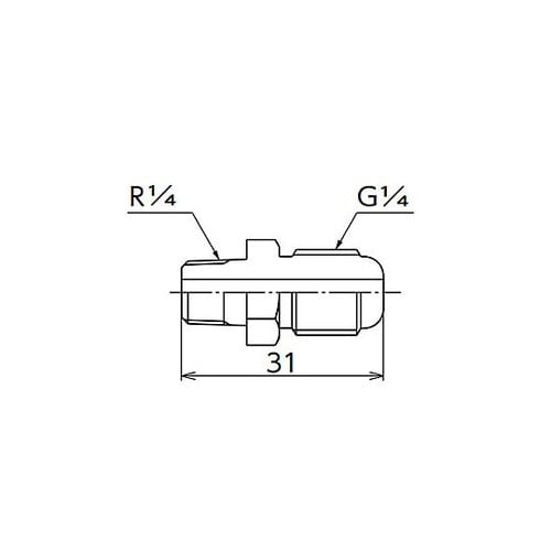 G1/4”xR1/4” フレアーニップル