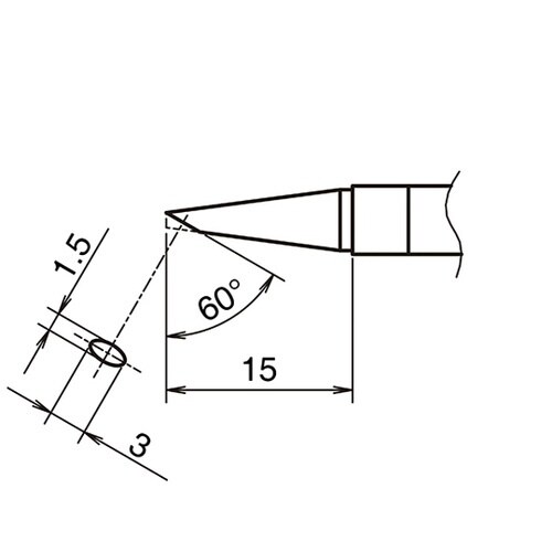 こて先 BC型 横1.5mm 縦3mm
