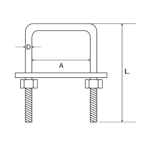 15−810 コ型ボルトセット 85mm