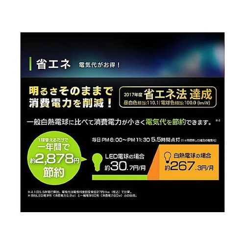 AC100V/ 6.9W/E17 電球/