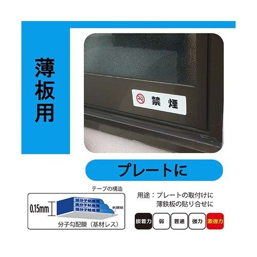 激強力両面テープ 薄板用 薄さ0.15m