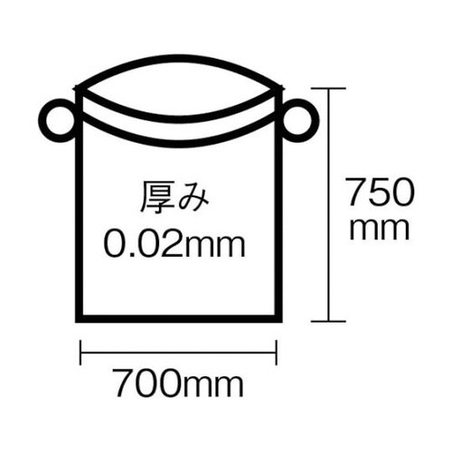 ひも付簡単ポリ袋 45L 半透明 1袋(