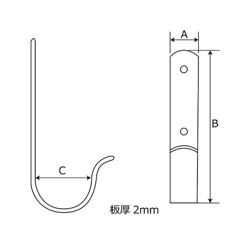 BK−379 ステンレス J型フック 中