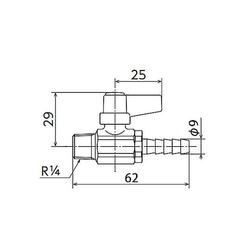 R 1/4”x 9.0mm ミニボールバ