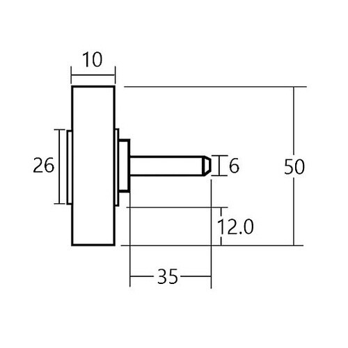 50mm/6.0mm軸 軸付ブラシ(平型