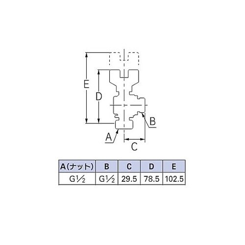 G 1/2”xG 1/2” L型ボールバ