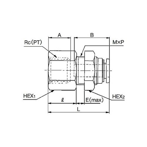 10mmxRc1/4” 隔壁ユニオン E