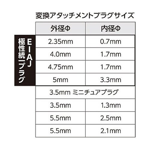 AC100V 50/60Hz ACアダプ