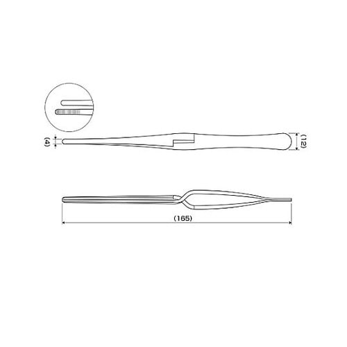 4.0×165mm ピンセット(逆作用)