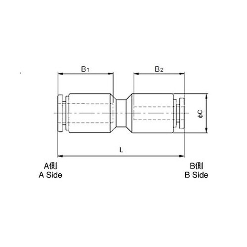 8x 6mm 異径ストレートユニオン E