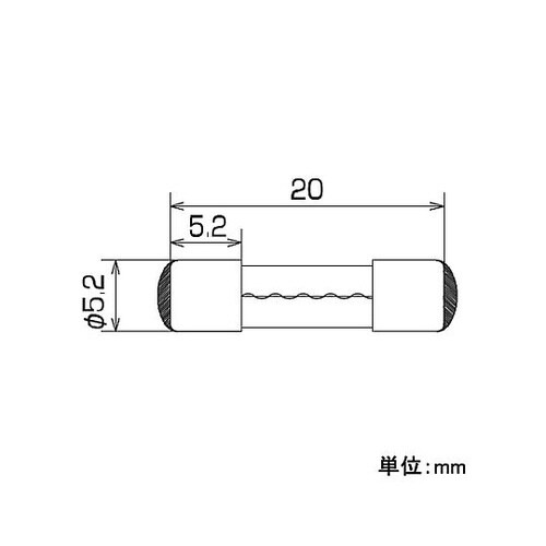 250Vx1.0A/φ5.2mm 管ヒュ