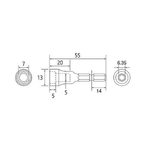 7mm 電ドルソケット(ショート) EA6