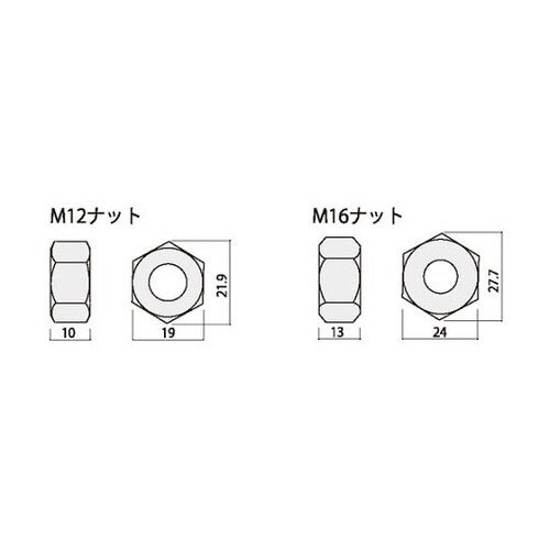 Zマーク 六角ナット M12 2種 10