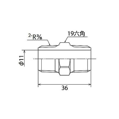 R 3/8” ニップル(ステンレス製)