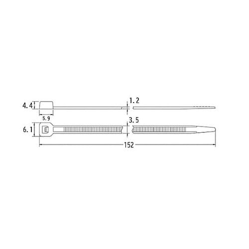 152x3.5mm 結束バンド(耐候性/