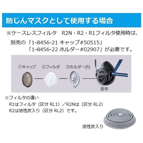 防じん・防毒両検定マスク用部品 キャップ
