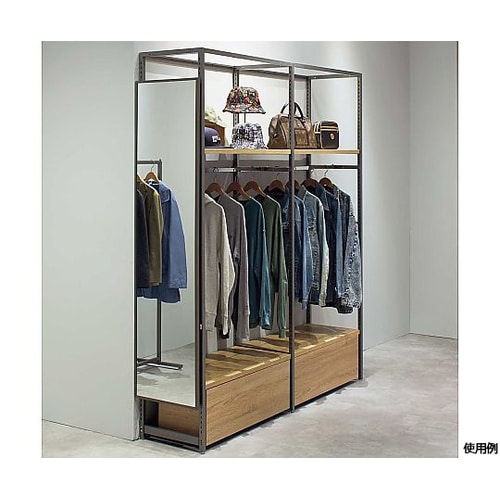 立て掛けスチールフレームミラー ブラック