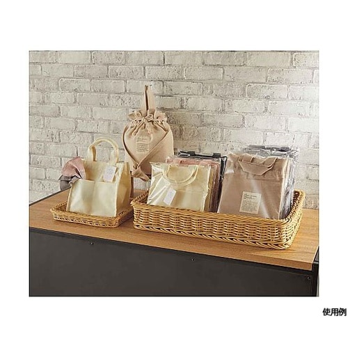 PP製バスケット 30cm角 ブラウン