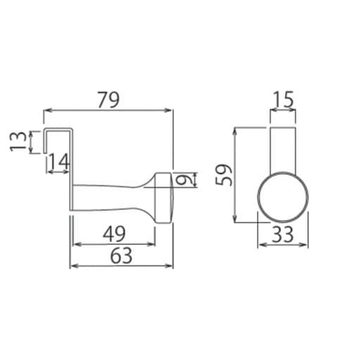 フック 長押ラック用 帽子フック オプシ