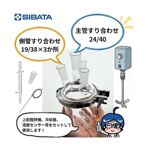 セパラブルフラスコ 円筒形 500mL