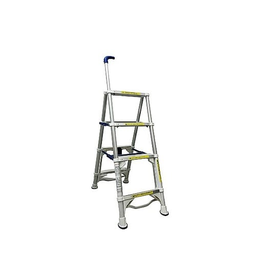 伸縮式4段アルミ脚立 手すり付き 998