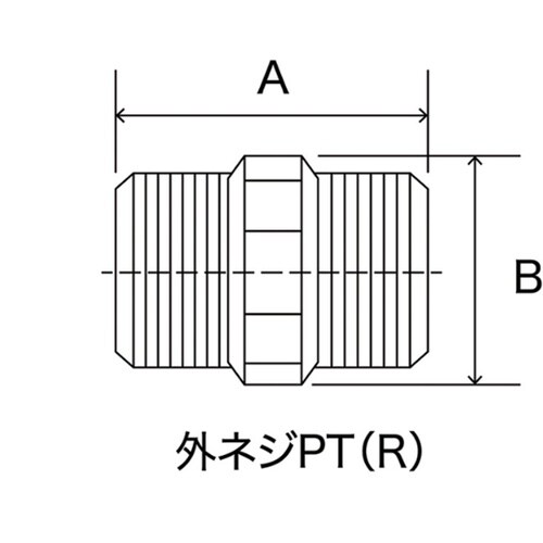 ポリプロピレン製管継手 六角ニップル 5
