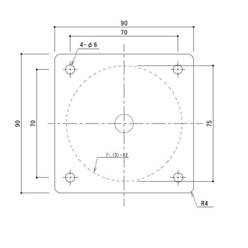 アジャスト脚 四角座 M20 TO−90