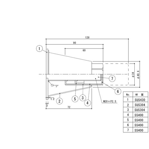 アジャスト脚 四角座 M2 TO−80−