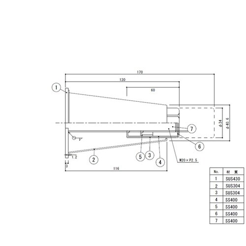 アジャスト脚 四角座 M20 TO−80