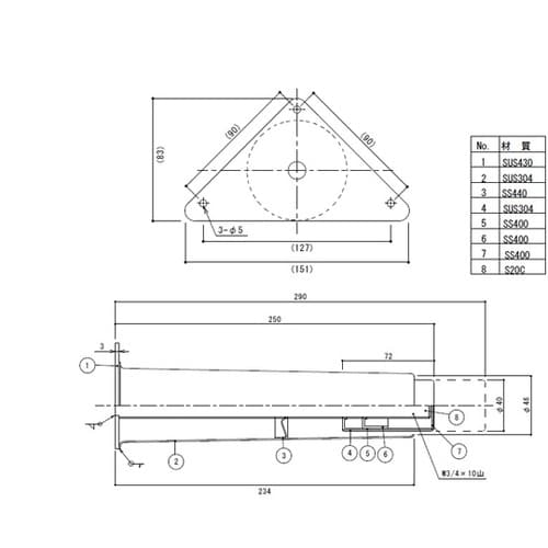 アジャスト脚 三角座 W3/4 TO−2