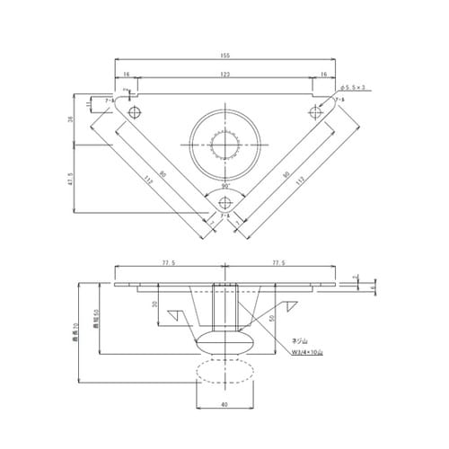 アジャスト脚 三角座 W3/4 TO−2
