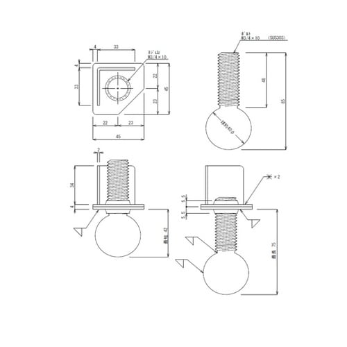 アングル用アジャストボール W3/4 T