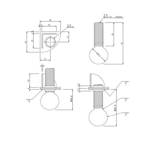 アングル用アジャストボール W3/4 T