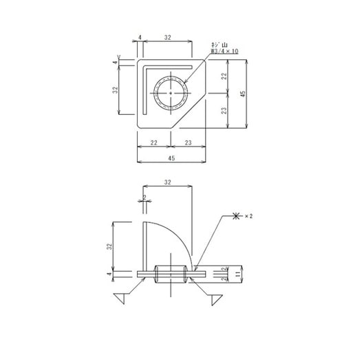SUS304 三角座板 W3/4 TO−