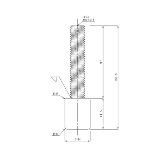 SUS430 アジャスト脚 M20 TO