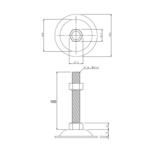 ステンレスアジャスターボルト M16 T