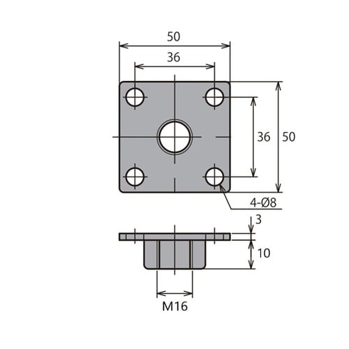 アジャスターボルト用ナット 角型 M16