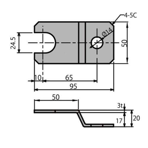 アジャスターボルト用脚止金具 M16用
