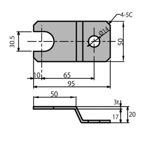 アジャスターボルト用脚止金具 M20用