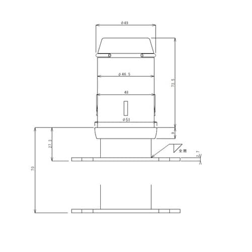 重量丸パイプ用アジャスト脚フランジ付 T