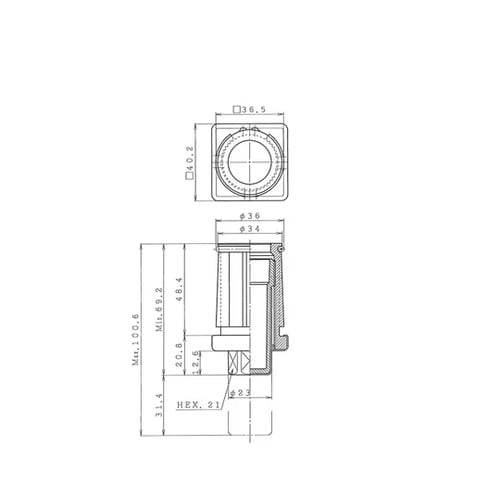 角パイプ用アジャスト脚 38角 TO−3
